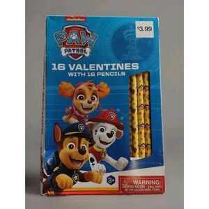 Valentines Day Cards (Box of 16) Nickelodeon Paw Patrol with Pencils